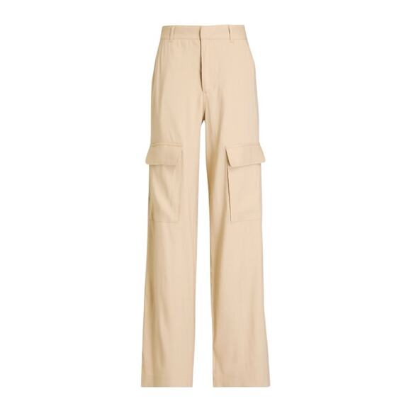 FRAME Linen Blend Twill Cargo Pants - Picture 1 of 10